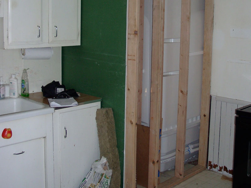 Adding a new bathroom to the home - framed-in wall, running water pipes